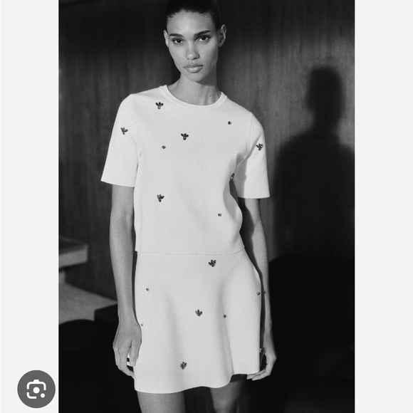 Zara NWT jewel bead mini skirt 9598/031 - Picture 2 of 7